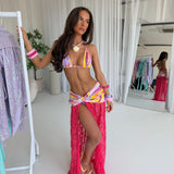 Pastel Sequin Triangle Bikini Top