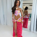 Pastel Sequin Embroidered Sequin Maxi Skirt
