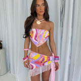 Pastel Sequin Bandana Bandeau/Halterneck Top
