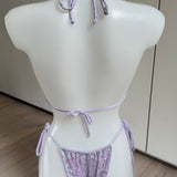 Lilac Iridescent Sequin Embellished Bikini Bottoms