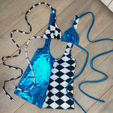 Crazy Clown Unitard - Metallic Blue