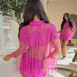 Hot Pink Mini Sequin Skirt