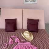 Ruffle Bralet & Rara Skirt Set - Pink