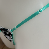 Turquoise & Cow Print (Black) -  Bikini Top & Bottoms