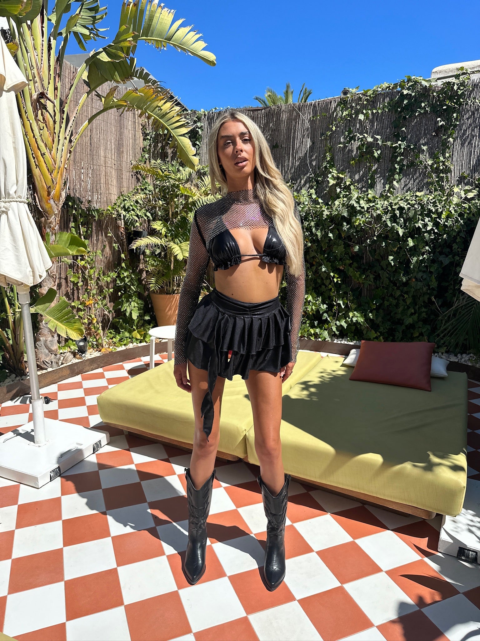 Metallic Black - Rhinestone top, Bralet & Skirt image 5