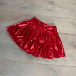 Metallic Red - Cherry charm bralet, layered skirt & rhinestone extreme crop top  image 8