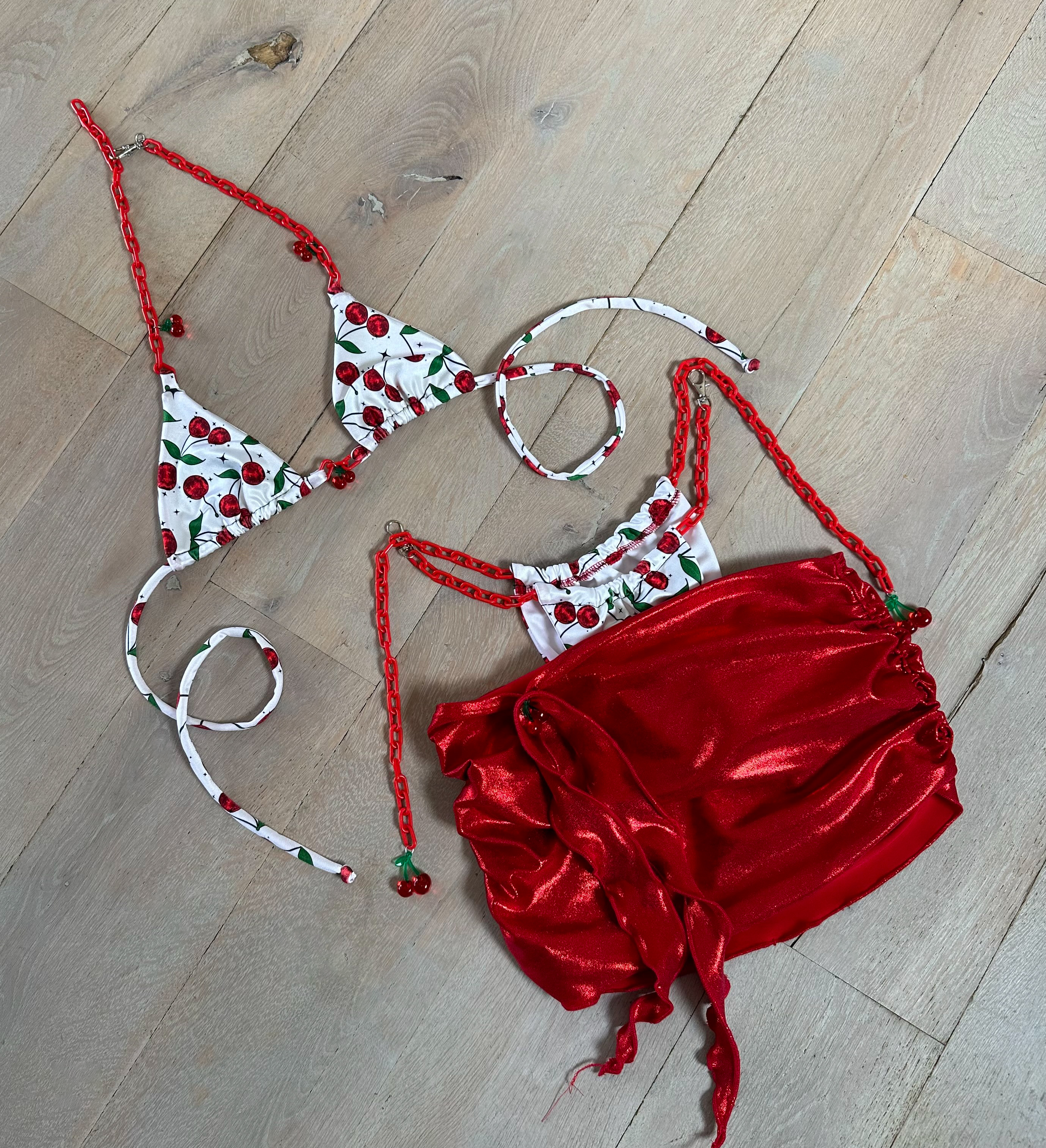 Disco Cherry / Metallic red - Bikini & Skirt image 1
