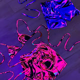 Bralet (or Bandeau) & Shorts set - UV Wavey print (Pink) image 2