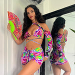 UV Liquid -  Bralet, long sleeve crop & shorts   image 1