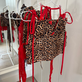 Red Leopard - Bikini top & bottom with skirt image 7