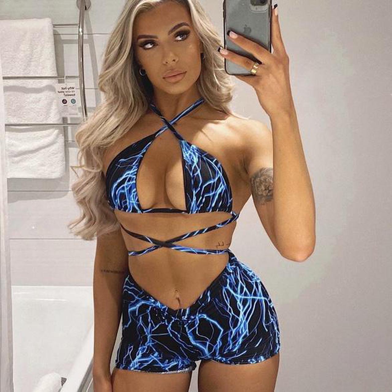 Bralet & Shorts set - Blue Bolt Fabric image 1