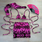 UV Pink Flame - Bralet, sleeve & skirt set image 3