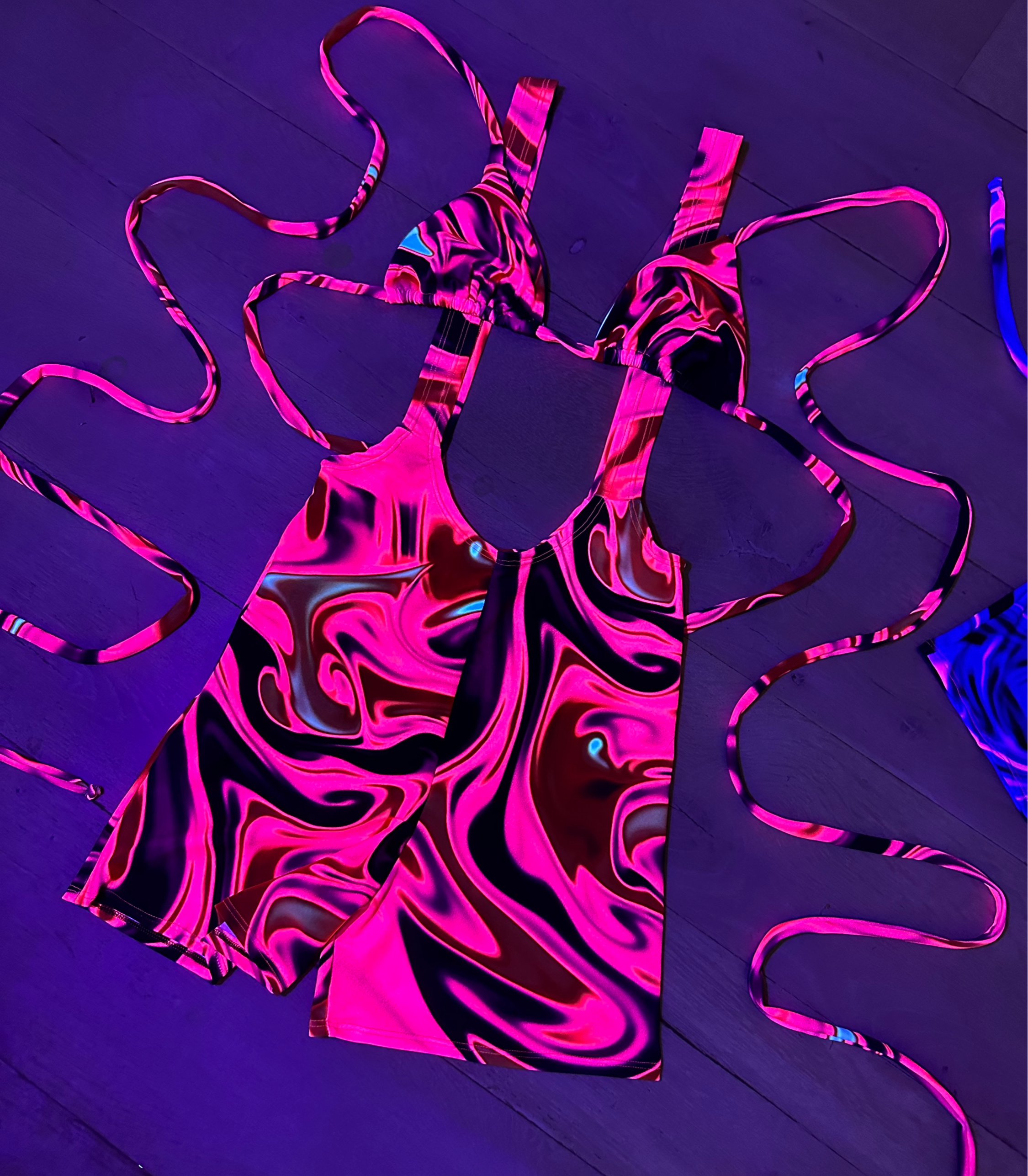 Unitard - UV Wavey print (Pink) image 0