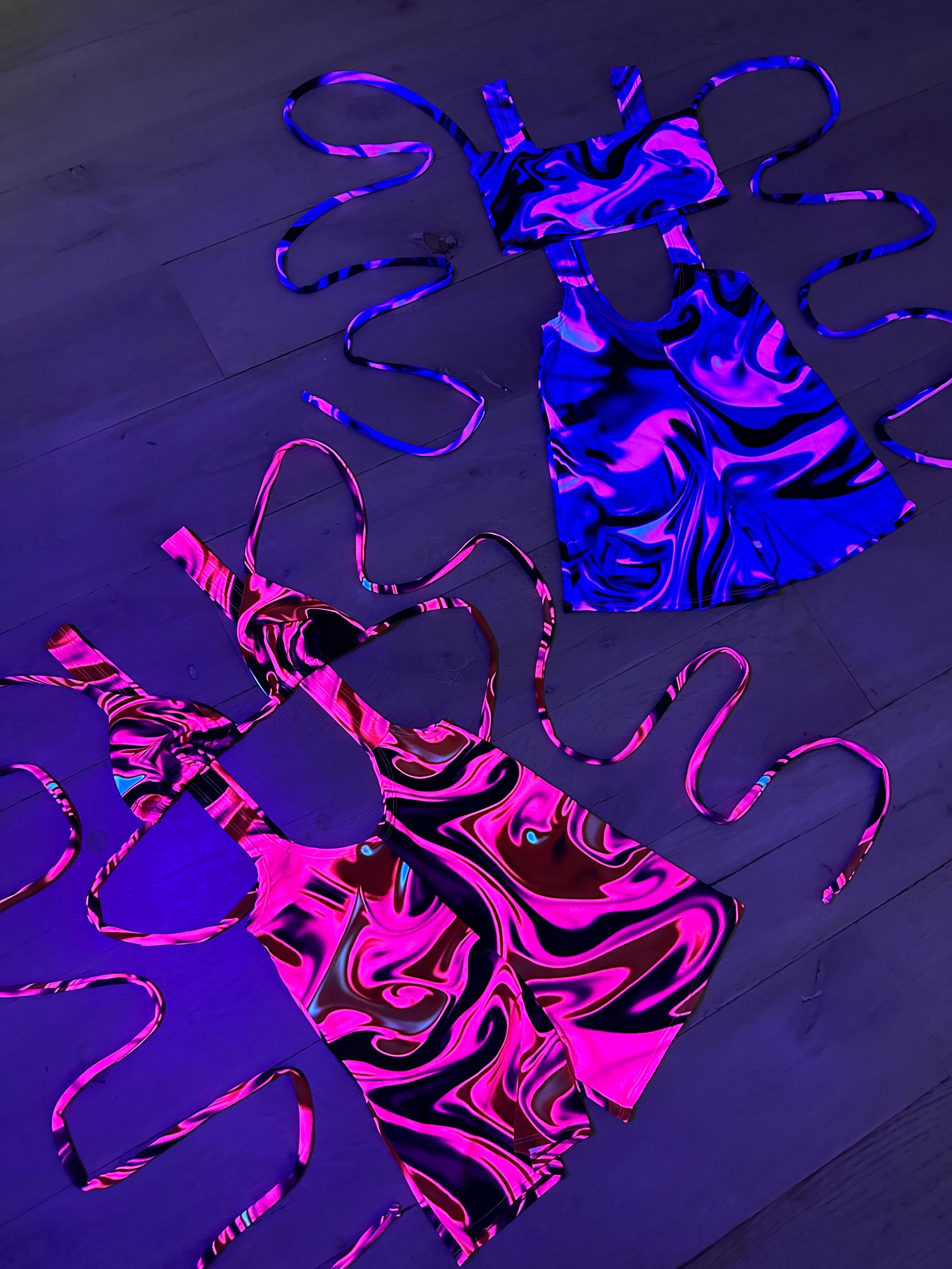 Unitard - UV Wavey print (Pink) image 2