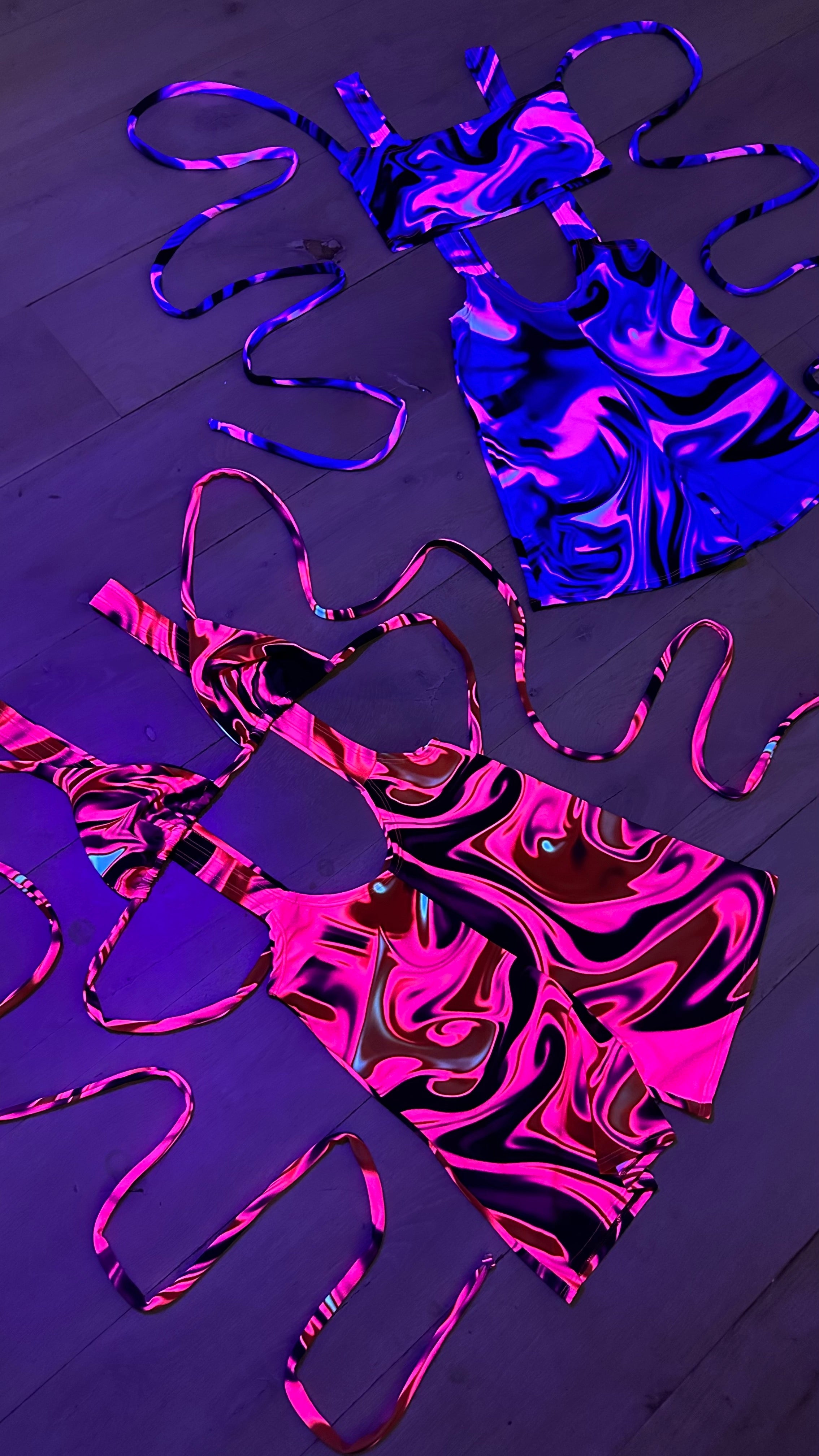 Unitard - UV Wavey print (Blue) image 4