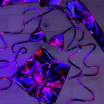 Bralet, Long sleeve crop & Shorts set - UV Midnight swirl image 3