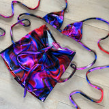 Bralet & Shorts set - UV Midnight swirl image 4