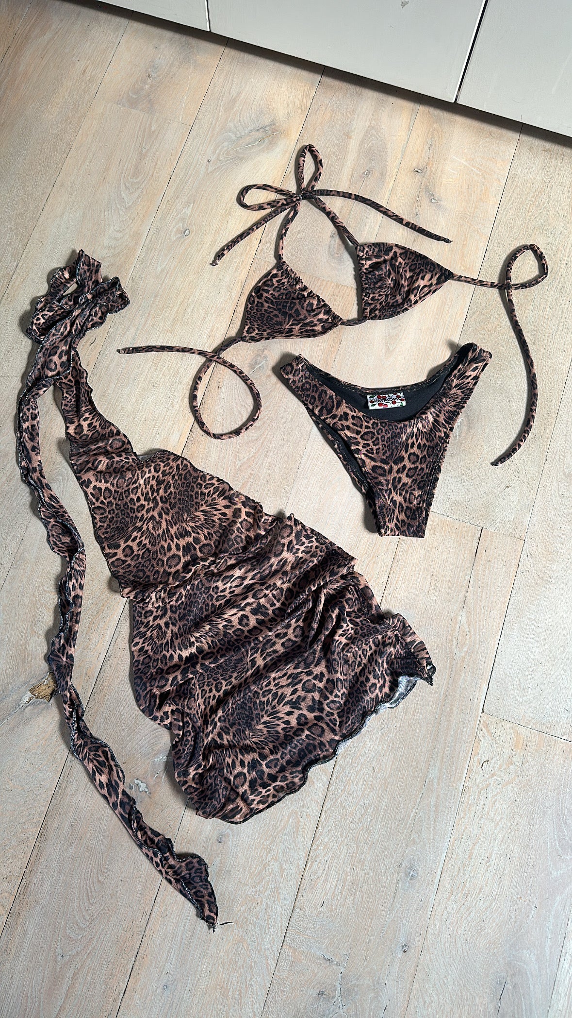 Leopard - Full set bikini & cover up dress bundle deal image 1