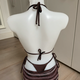 Knit Stripe Cowl Neck Top & Skirt Set